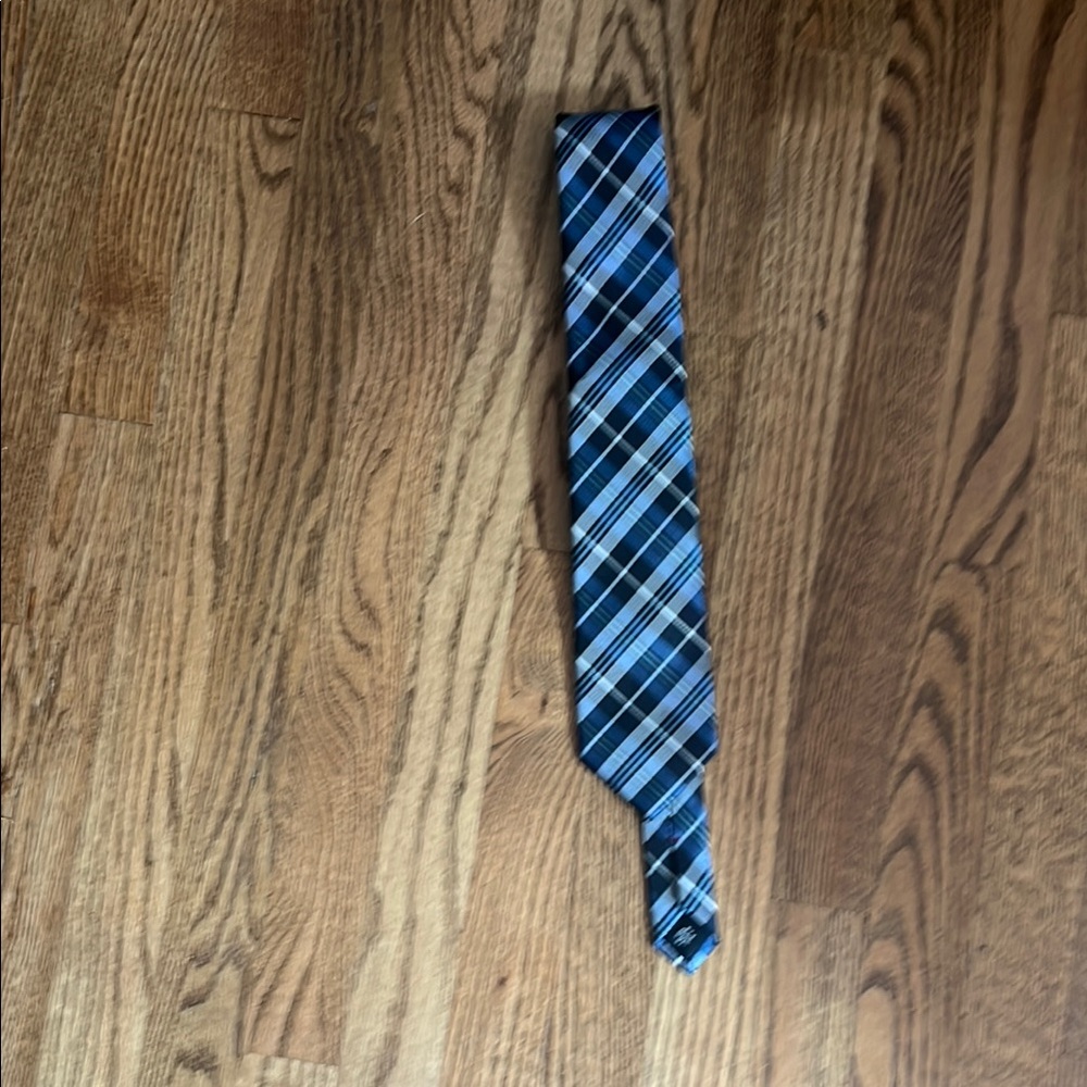 Tommy Hilfiger Blue and Black Checkered Tie